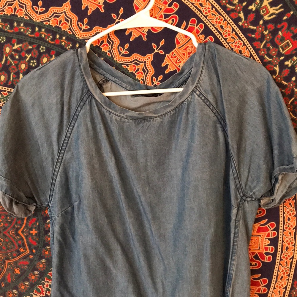 Denim top.